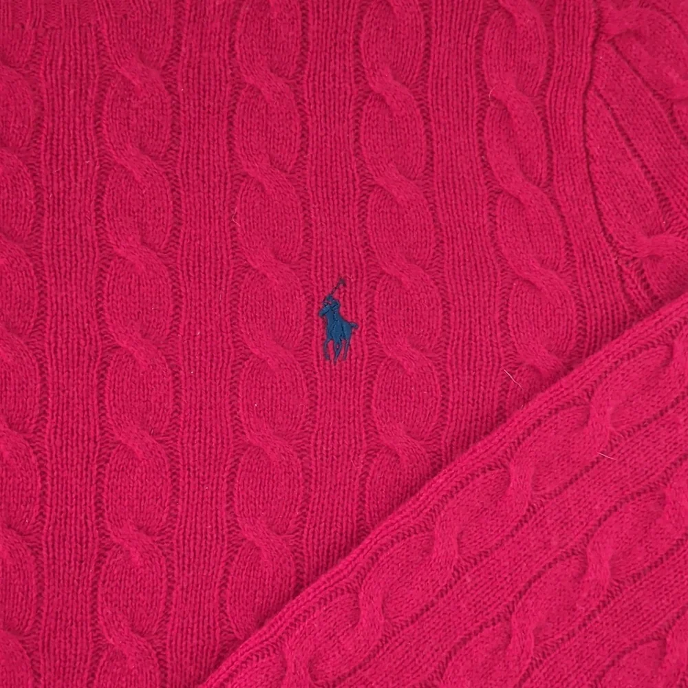 Polo Ralph Lauren Red Wool Cable Knit Sweater